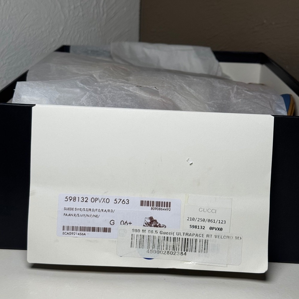 NEW Gucci Ultrapace RT Mid Top Sneakers Yellow Pink Blue M 6.5/ W 8-8.5 - Picture 14 of 15